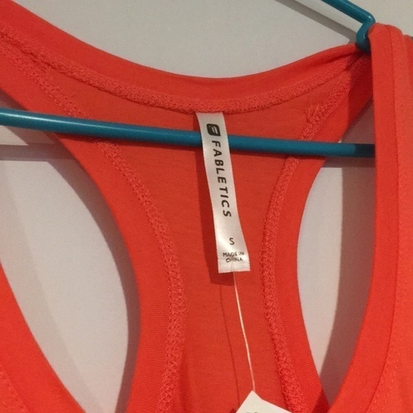 Fabletics NEW racer back tank top SZ S orange - Picture 5 of 6